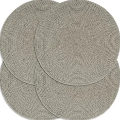 vidaXL - Placemat - Grijs - Katoen - 4 stuks