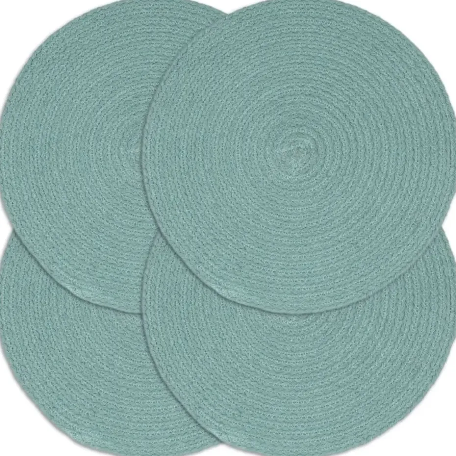 vidaXL - Placemat - Groen - Katoen - 4 stuks
