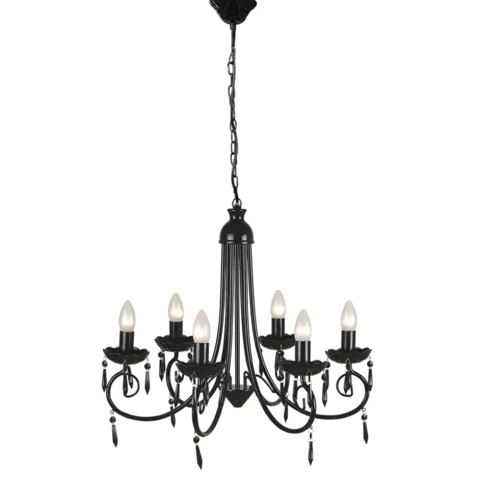 vidaXL - Plafondlamp - Zwart - Metaal - 55.5 x 46 cm