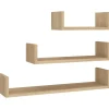 vidaXL - Plank - Bruin - Bewerkt hout - 60 x 15 x 10 cm - 3 stuks