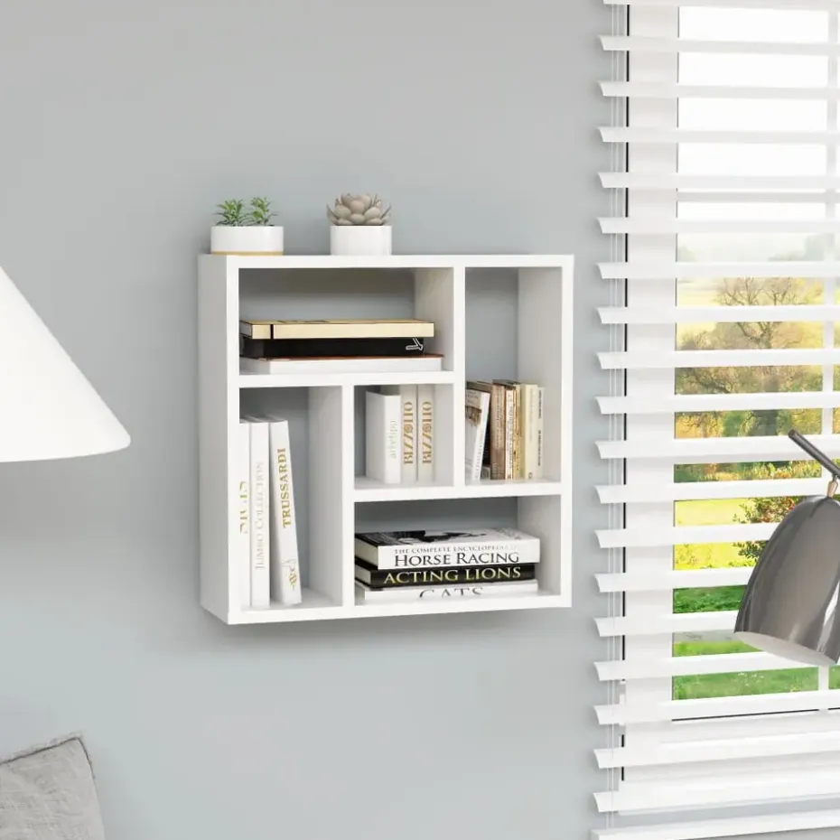 vidaXL - Plank - Wit - Bewerkt hout