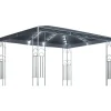 vidaXL - Prieel Met Lichtslinger - Antraciet - Stof - 400 x 300 cm