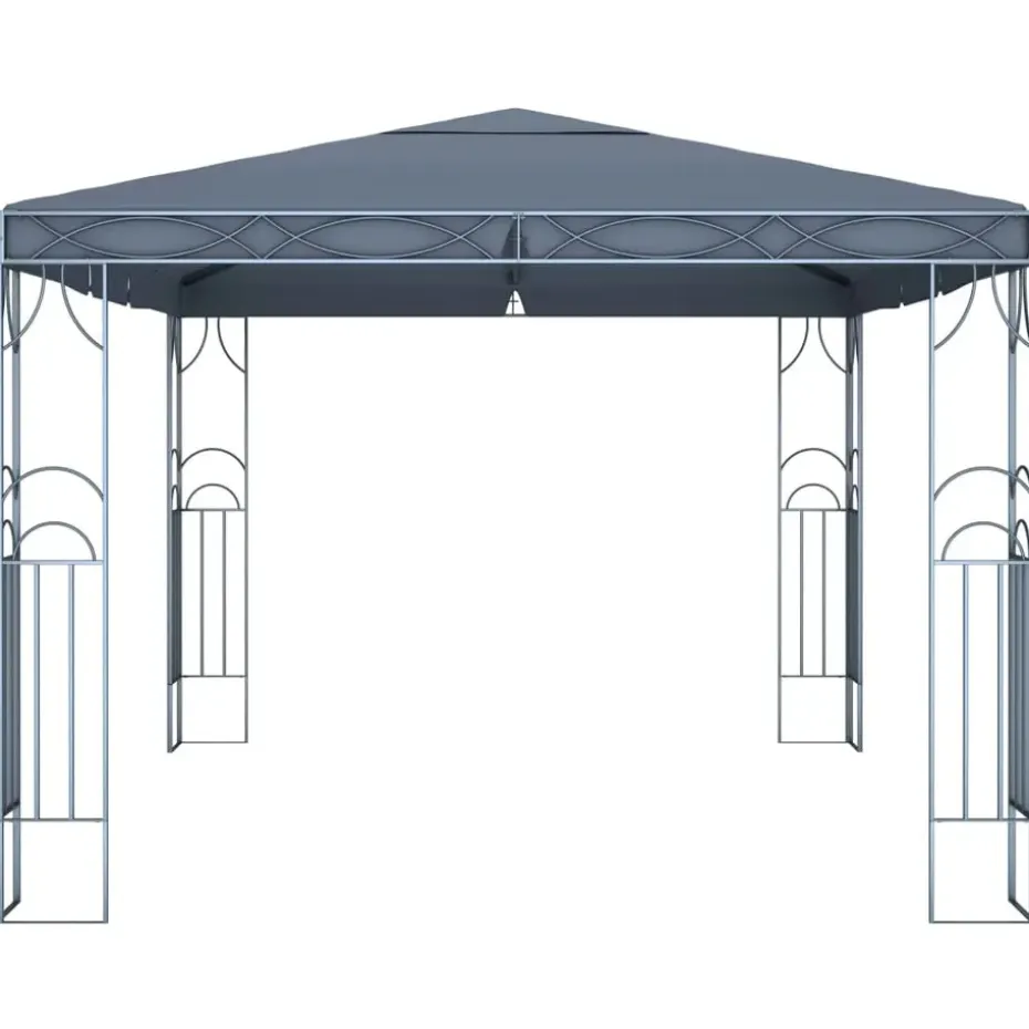 vidaXL - Prieel Met Lichtslinger - Antraciet - Stof - 400 x 300 cm