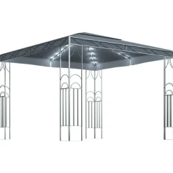 vidaXL - Prieel Met Lichtslinger - Antraciet - Stof - 300 x 300 cm