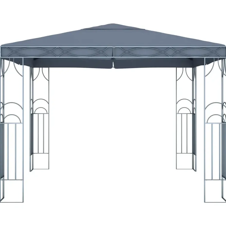 vidaXL - Prieel Met Lichtslinger - Antraciet - Stof - 300 x 300 cm