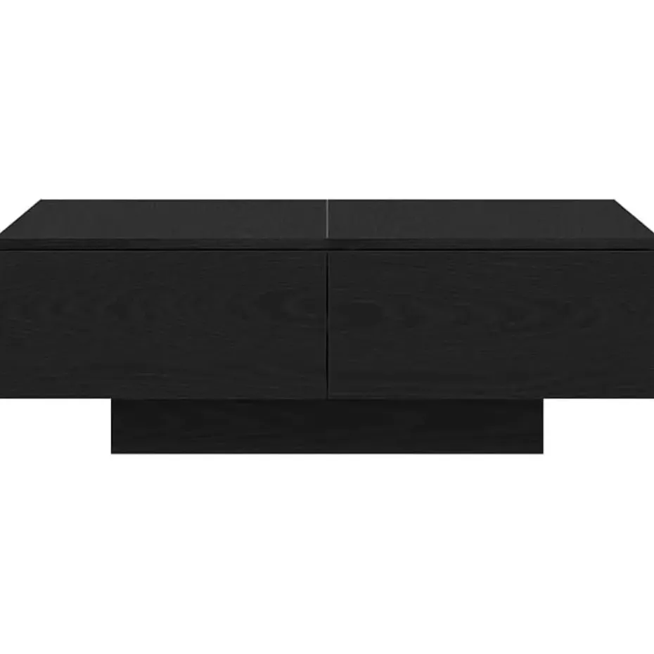 vidaXL - Rechthoekige Salontafel met 4 lades - Zwart eiken - Hout - 90x60 cm
