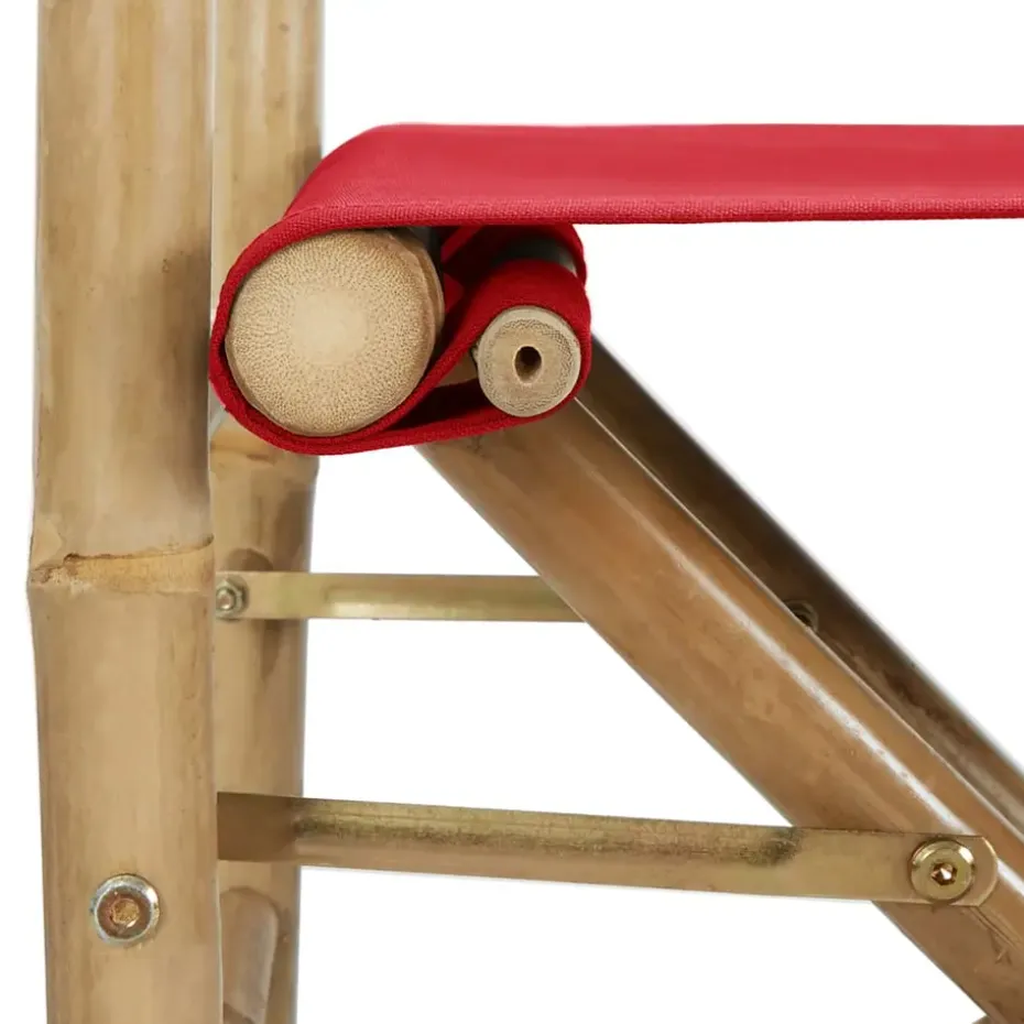 vidaXL - Regisseursstoel - Rood - Bamboe en stof - 2 stuks - Inklapbaar
