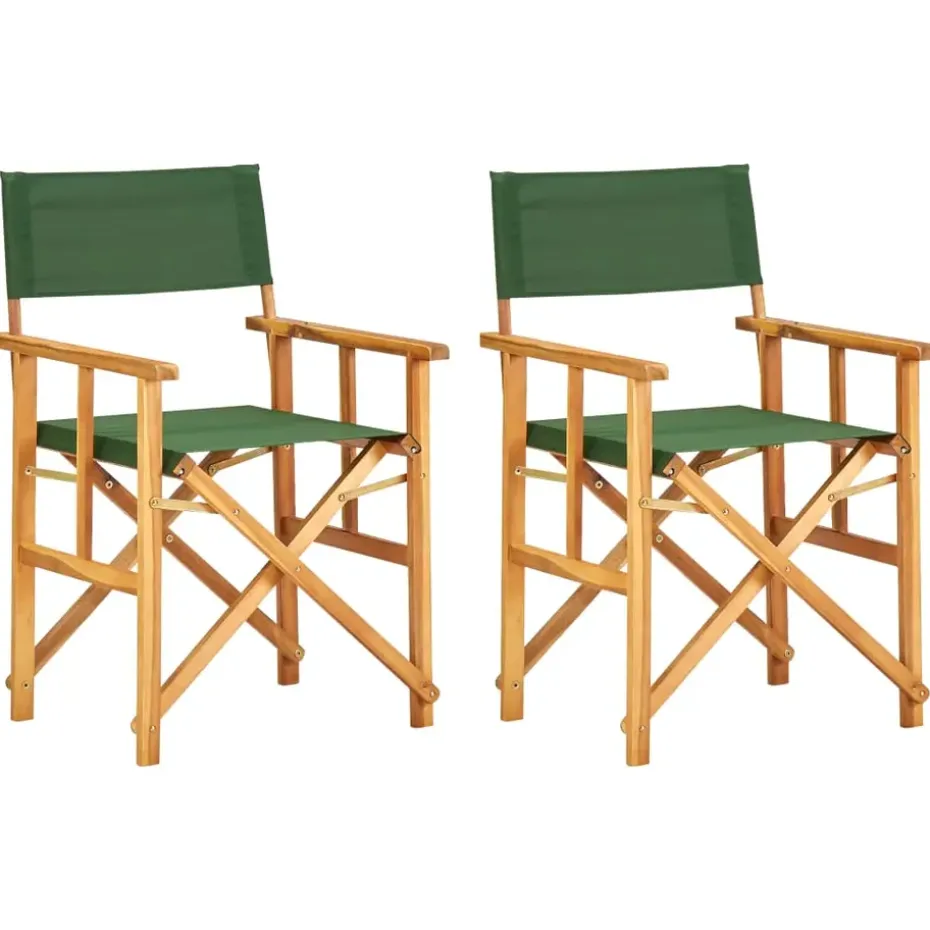 vidaXL - Regisseursstoelen - Groen - Hout - 2 stuks