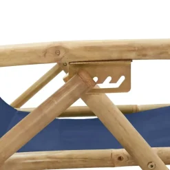 vidaXL - Relaxstoel - Blauw - Bamboe en stof - Verstelbaar