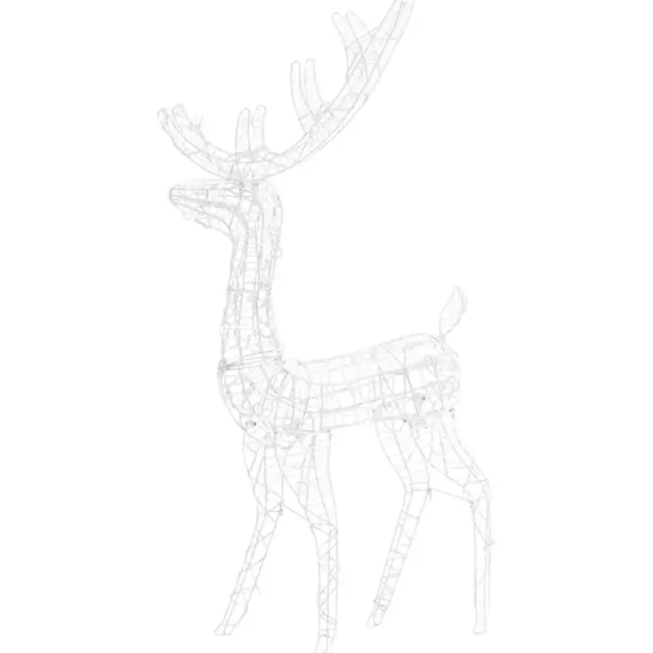 vidaXL - Rendier Kerstdecoratie - Koudwit - 70 x 41 x 120 cm