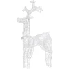vidaXL - Rendier Kerstdecoratie - Warm white - 60 x 16 x 100 cm