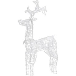 vidaXL - Rendier Kerstdecoratie - Warm white - 60 x 16 x 100 cm