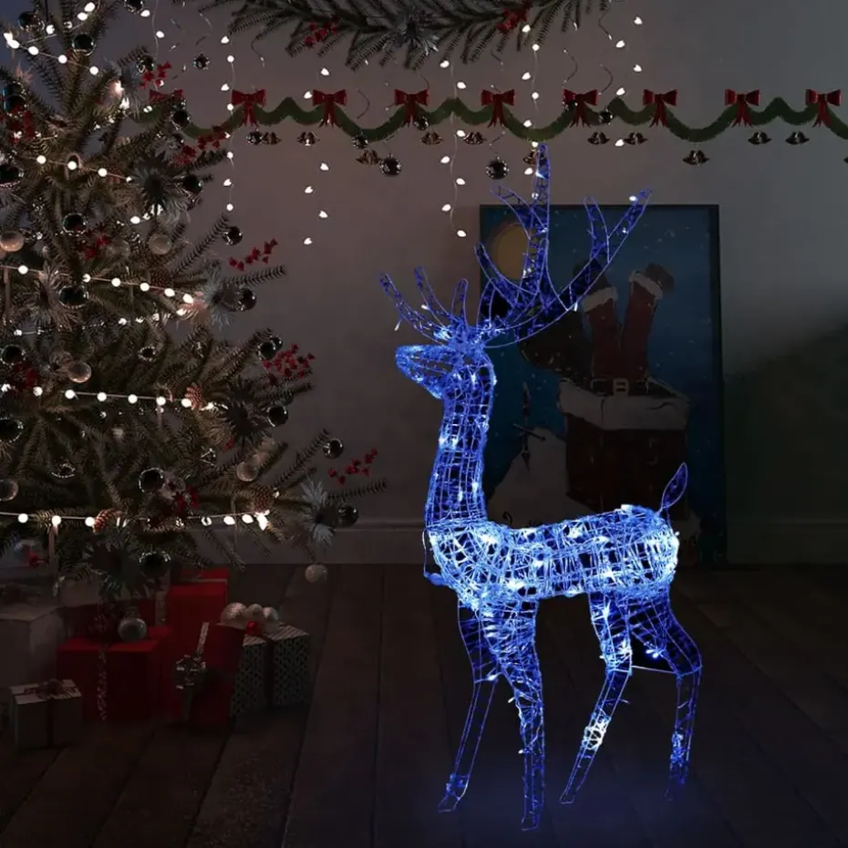 vidaXL - Rendier Kerstdecoratie - Blue - 70 x 41 x 120 cm
