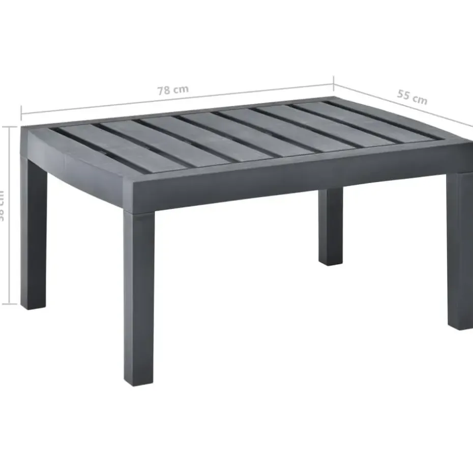 vidaXL - Salontafel - Antraciet - Kunststof