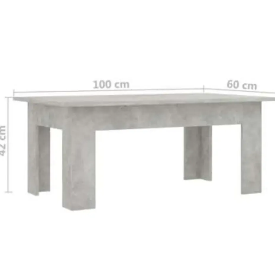 vidaXL - Salontafel - Grijs - Bewerkt hout - 100 x 60 x 42 cm
