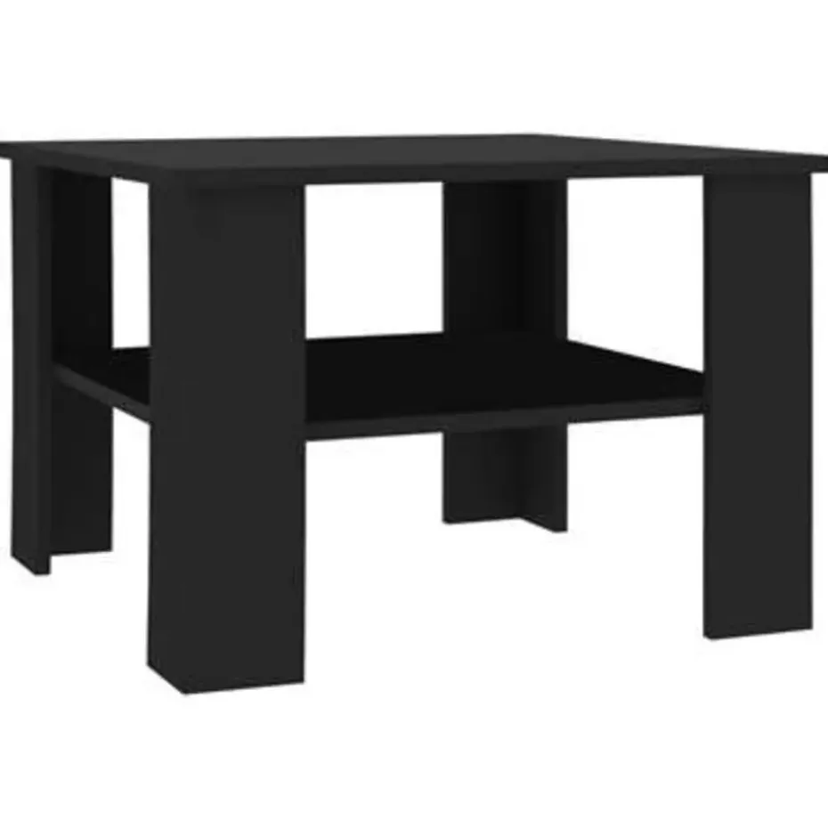 vidaXL - Salontafel - Zwart - Bewerkt hout