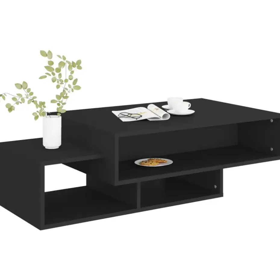 vidaXL - Salontafel - Zwart - Bewerkt hout