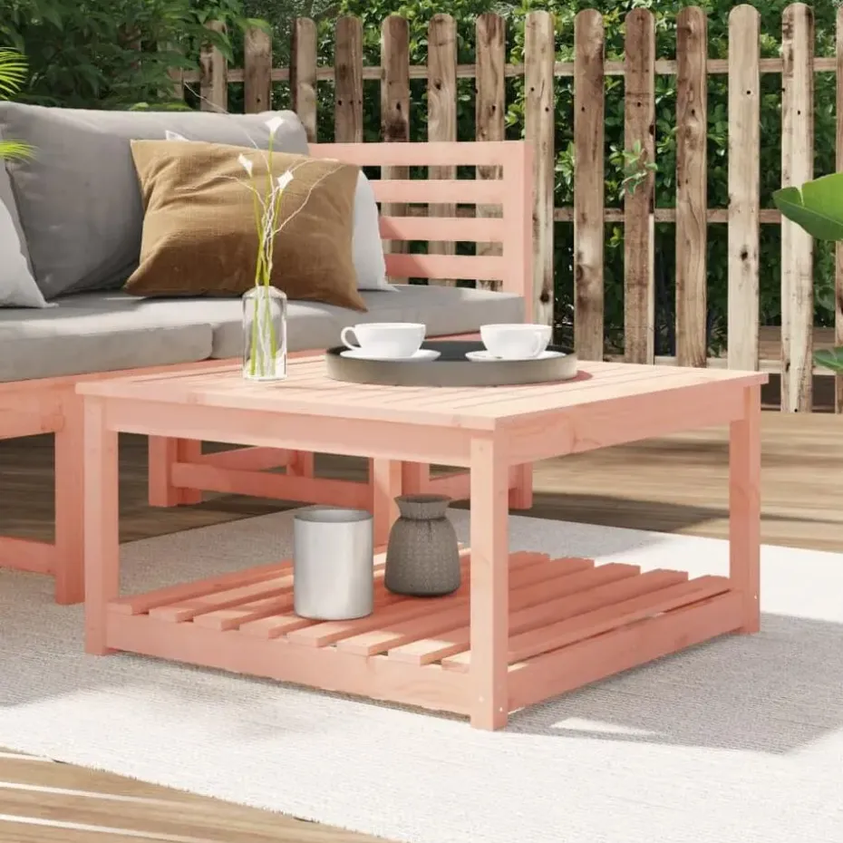 vidaXL - Salontafel met opbergruimte - Naturel - Douglashout - 82,5x82,5x45 cm