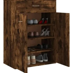 vidaXL - Schoenenkast - Bruin - Bewerkt hout