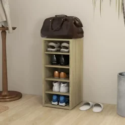 vidaXL - Schoenenkast - Bruin - Bewerkt hout - 31.5 x 35 x 70 cm