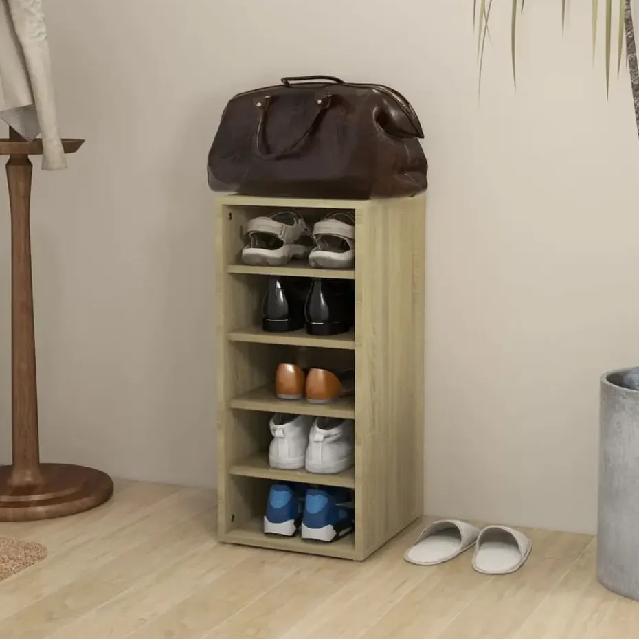 vidaXL - Schoenenkast - Bruin - Bewerkt hout - 31.5 x 35 x 70 cm