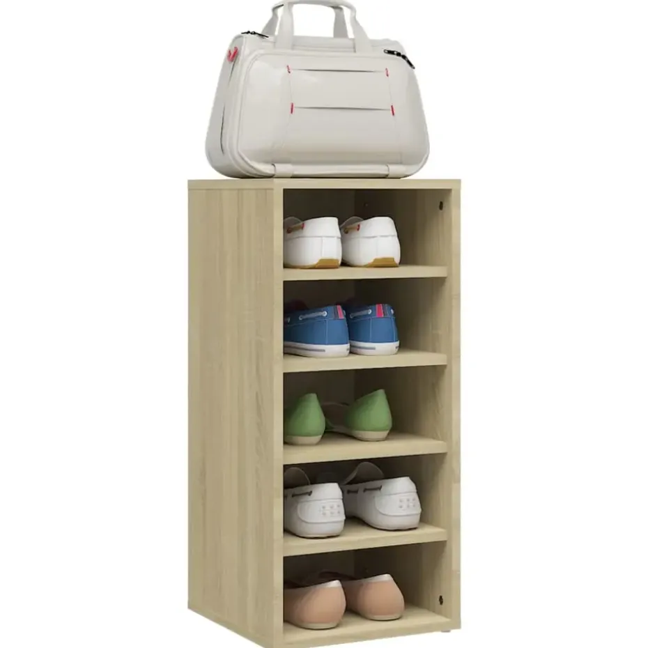 vidaXL - Schoenenkast - Bruin - Bewerkt hout - 31.5 x 35 x 70 cm