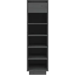 vidaXL - Schoenenkast - Grijs - Grenenhout