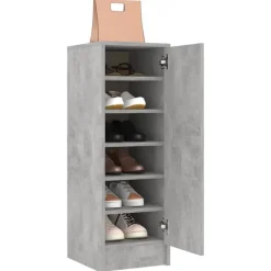 vidaXL - Schoenenkast - Grijs - Bewerkt hout - 31.5 x 35 x 92 cm