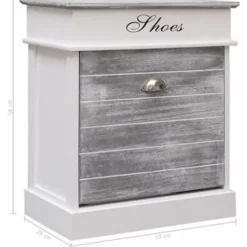 vidaXL - Schoenenkast - Grijs - Hout