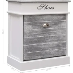 vidaXL - Schoenenkast - Grijs - Hout