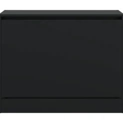 vidaXL - Schoenenkast 3 paar met 1 klep - Zwart - Bewerkt hout - 80x34x63 cm