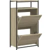 vidaXL - Schoenenkast 6 paar met 2 kleppen - Sonoma eiken - Hout - 60x34x112 cm