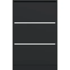 vidaXL - Schoenenkast 9 paar met 3 kleppen - Zwart - Hout - 80x21x125.5 cm
