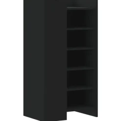 vidaXL - Schoenenkast 10 paar met 1 deur - Zwart - Bewerkt hout - 52x37.5x100 cm