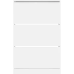 vidaXL - Schoenenkast 9 paar met 3 kleppen - Wit - Bewerkt hout - 80x21x125.5 cm