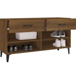 vidaXL - Schoenenkast 8 paar met 2 lades - Bruin eiken - Hout - 102x35x55 cm