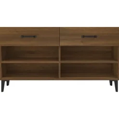 vidaXL - Schoenenkast 8 paar met 2 lades - Bruin eiken - Hout - 102x35x55 cm