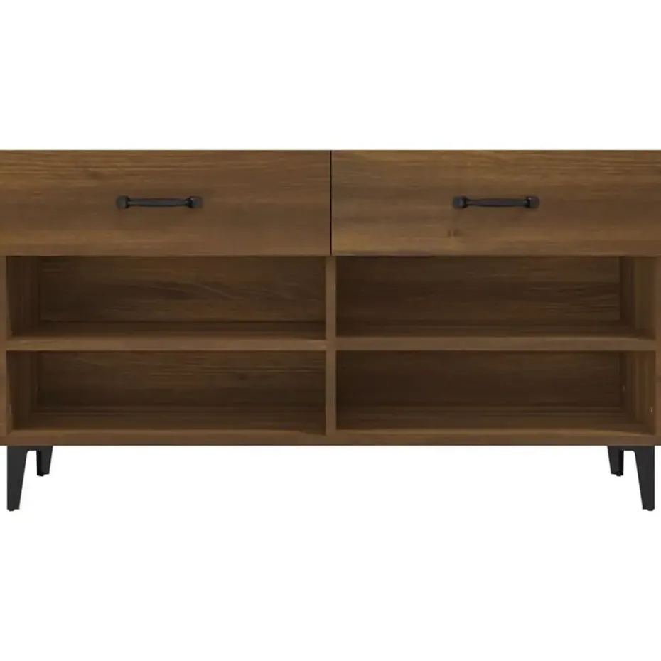vidaXL - Schoenenkast 8 paar met 2 lades - Bruin eiken - Hout - 102x35x55 cm