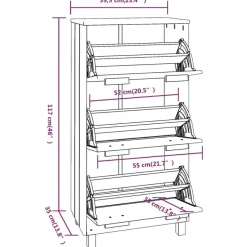 vidaXL - Schoenenkast - Wit - Grenenhout