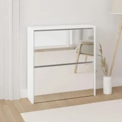 vidaXL - Schoenenkast - Wit - Bewerkt hout