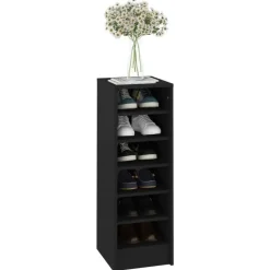vidaXL - Schoenenkast - Zwart - Bewerkt hout - 31.5 x 35 x 92 cm