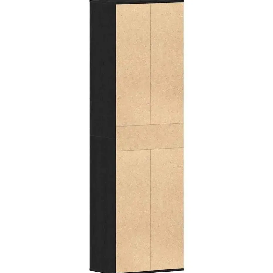 vidaXL - Schoenenkast - Zwart eiken - Bewerkt hout - 22 paar - 54x34x183 cm