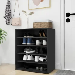 vidaXL - Schoenenkast - Zwart - Bewerkt hout - 60 x 35 x 70 cm
