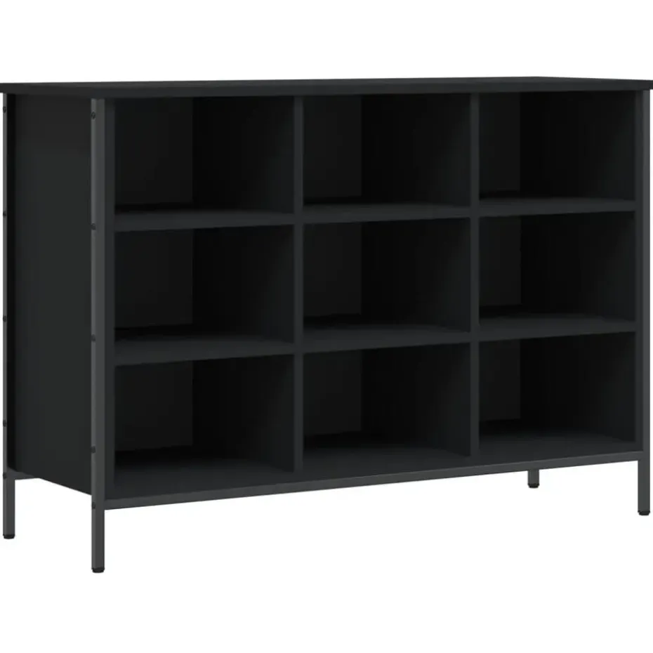 vidaXL - Schoenenkast - Zwart - Bewerkt hout
