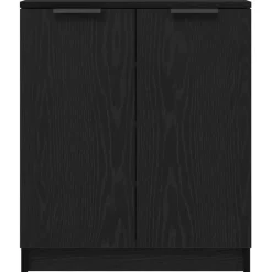 vidaXL - Schoenenkast met 2 deuren - Zwart eiken - Bewerkt hout - 59x35x70 cm