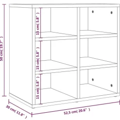 vidaXL - Schoenenkast met 6 vakken - Zwart - Bewerkt hout - 52.5x30x50 cm
