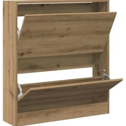 vidaXL - Schoenenkast voor entree 4 paar - Gerookt eiken - 80x21x87,5 cm