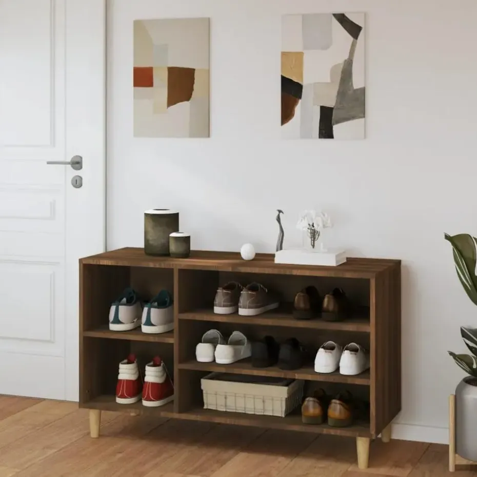 vidaXL - Schoenenrek - Bruin - Bewerkt hout