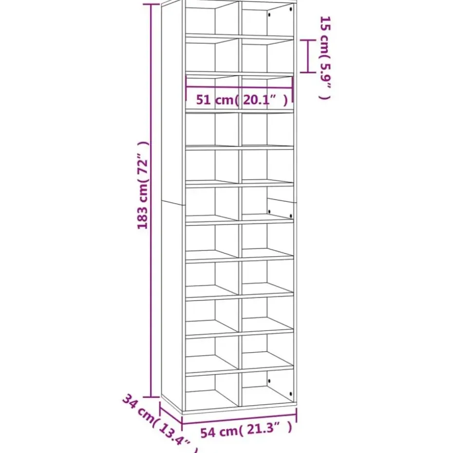 vidaXL - Schoenenrek - Bruin - Bewerkt hout