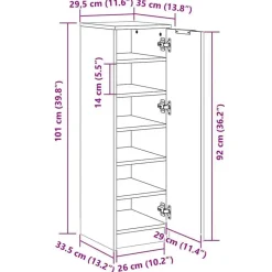 vidaXL - Schoenenrek - Grijs - Bewerkt hout